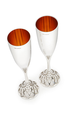 Paragon silver champagne flutes