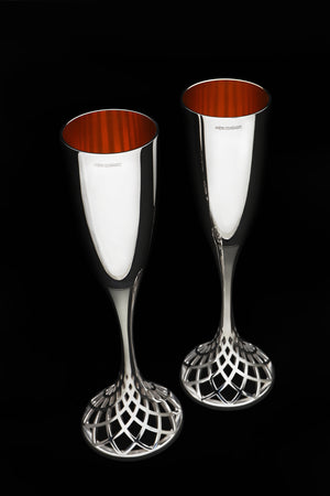 Paragon silver champagne flutes
